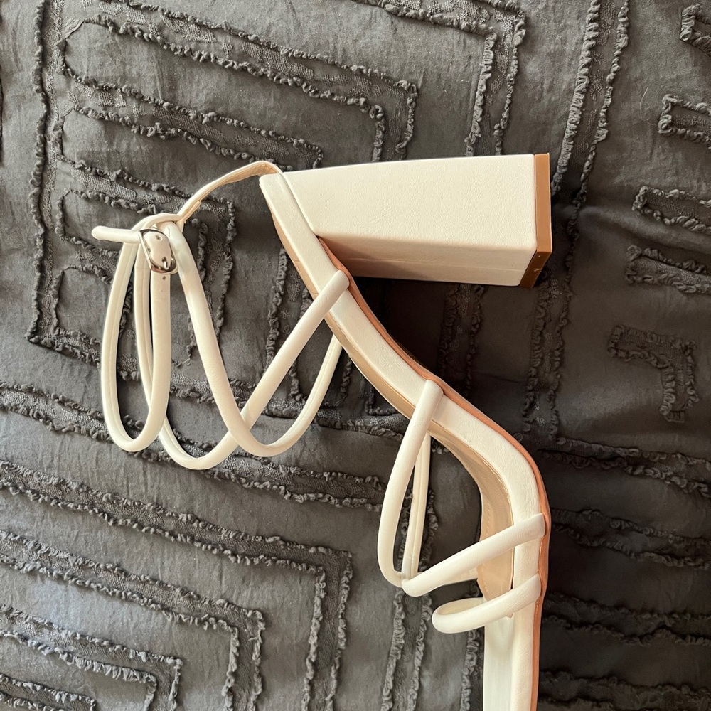 Elegant Cream Strappy Heels